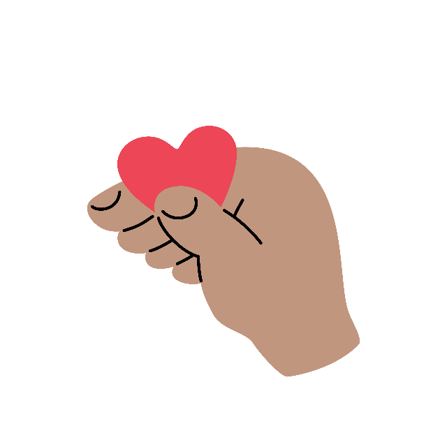 Hand hält ein Herz